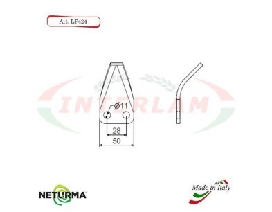 Knives for UNIFEED trailers and SILAGE wagons CURVE LF 424 - 25 Pcs