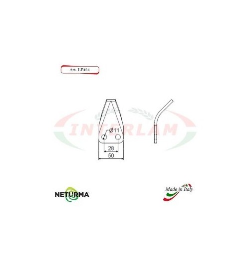 Knives for UNIFEED trailers and SILAGE wagons CURVE LF 424 - 25 Pcs