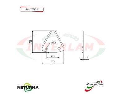 Lama per FRESA Carri UNIFEED DRITTA LF 425 - SGARABOLDI  (25 Pz.)
