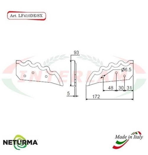 LF410SX - Lama per FRESA Carri UNIFEED DENTATA - SGARABOLDI