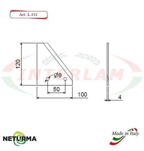 L312 - Lame per TRINCIA PAGLIA - comp. GENERALMIX - (4 Pz.)