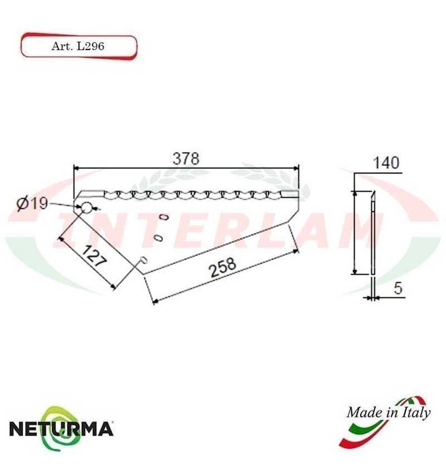 L296 - Blades for forage wagons - Toothed - Ø140 - MARANGON (1 Pcs.) L296 - Blades for forage wagons - Toothed - Ø140 - MARANGON (1 Pcs.)