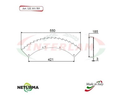 LK301 KEMPER Forage and Corn Shredder Blades - NARROW RADIUS - (8 Pcs.)