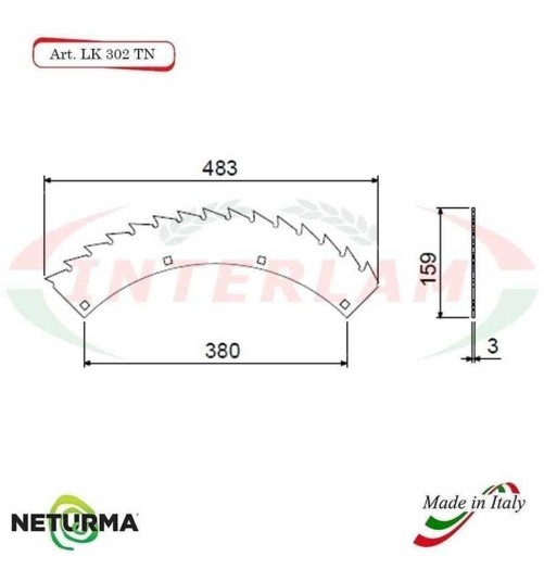 LK302 -KEMPER Forage and Corn Shredder Blades - NEW TYPE - 8 Pcs