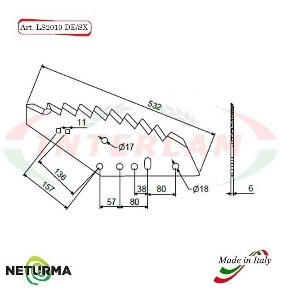 LS2010SX - Lama per Carri UNIFEED - KUNH Unificata - (5 Pz.) LS2010SX - Lama per Carri UNIFEED - KUNH Unificata - (5 Pz.)