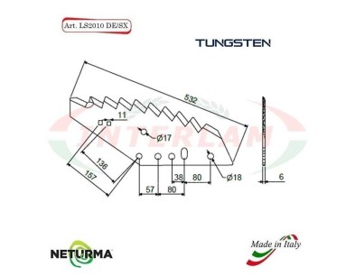 Lama per Carri UNIFEED LS 2010 SX - Tungsteno - KUNH Unificata -5 Pz